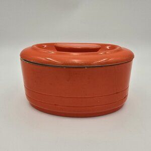 Vintage Ceramic Oval Serving Dish MCM Style 1950s Covered Bowl Good Condition